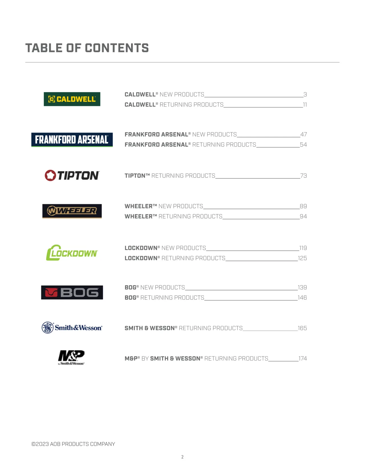 Página 2 de American Outdoor Brands · Accesorios de tiro 2023