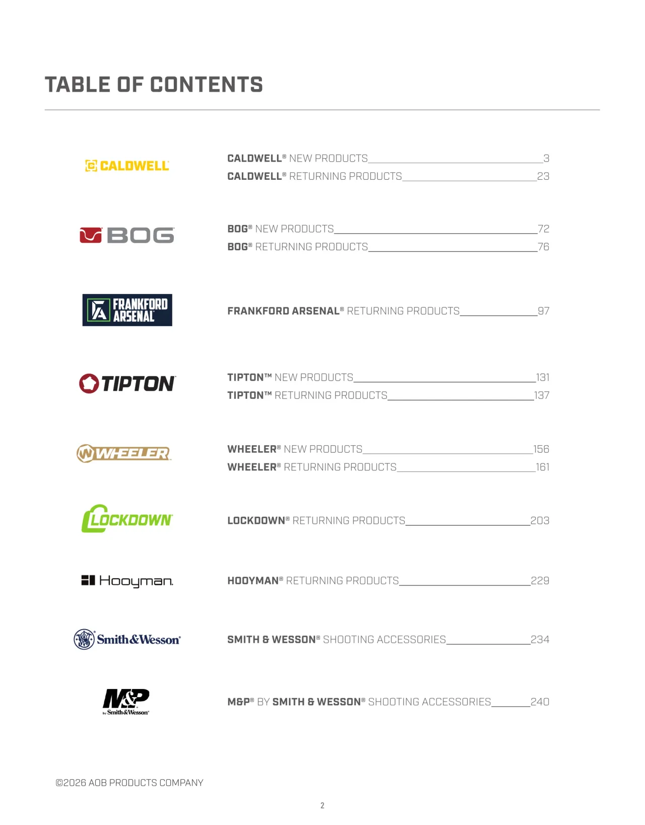 Página 2 de American Outdoor Brands · Accesorios de tiro 2026