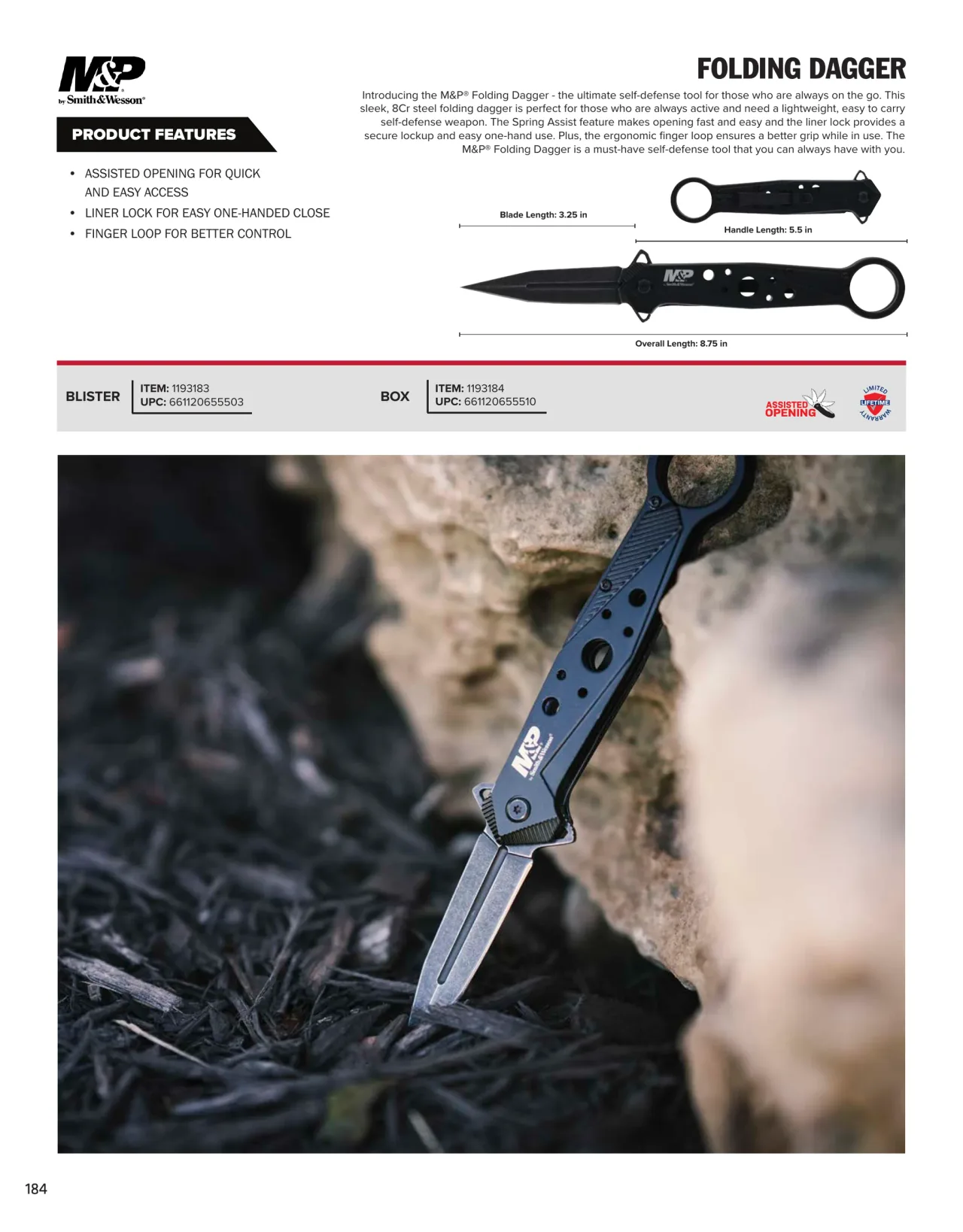 Página 184 de American Outdoor Brands · Cuchillería 2026
