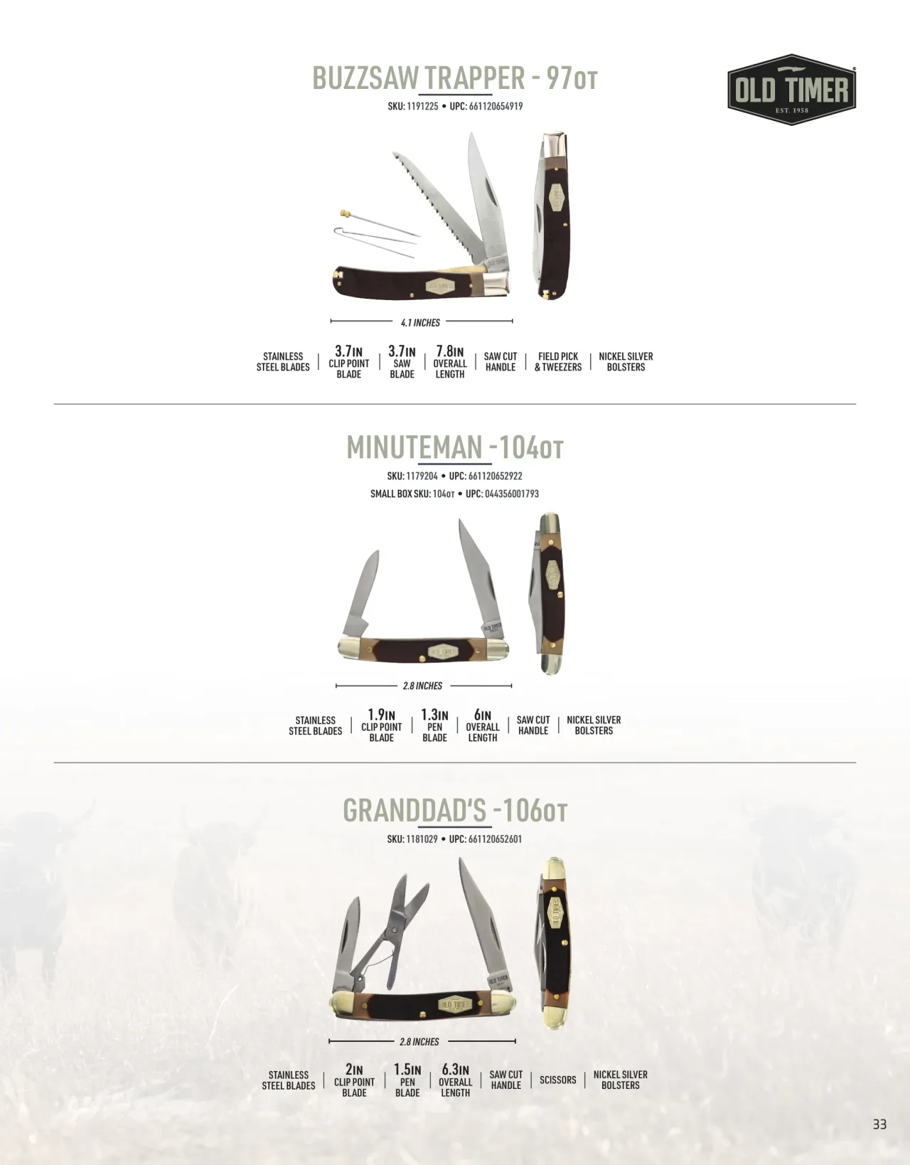 Página 33 de American Outdoor Brands · Cuchillería 2026